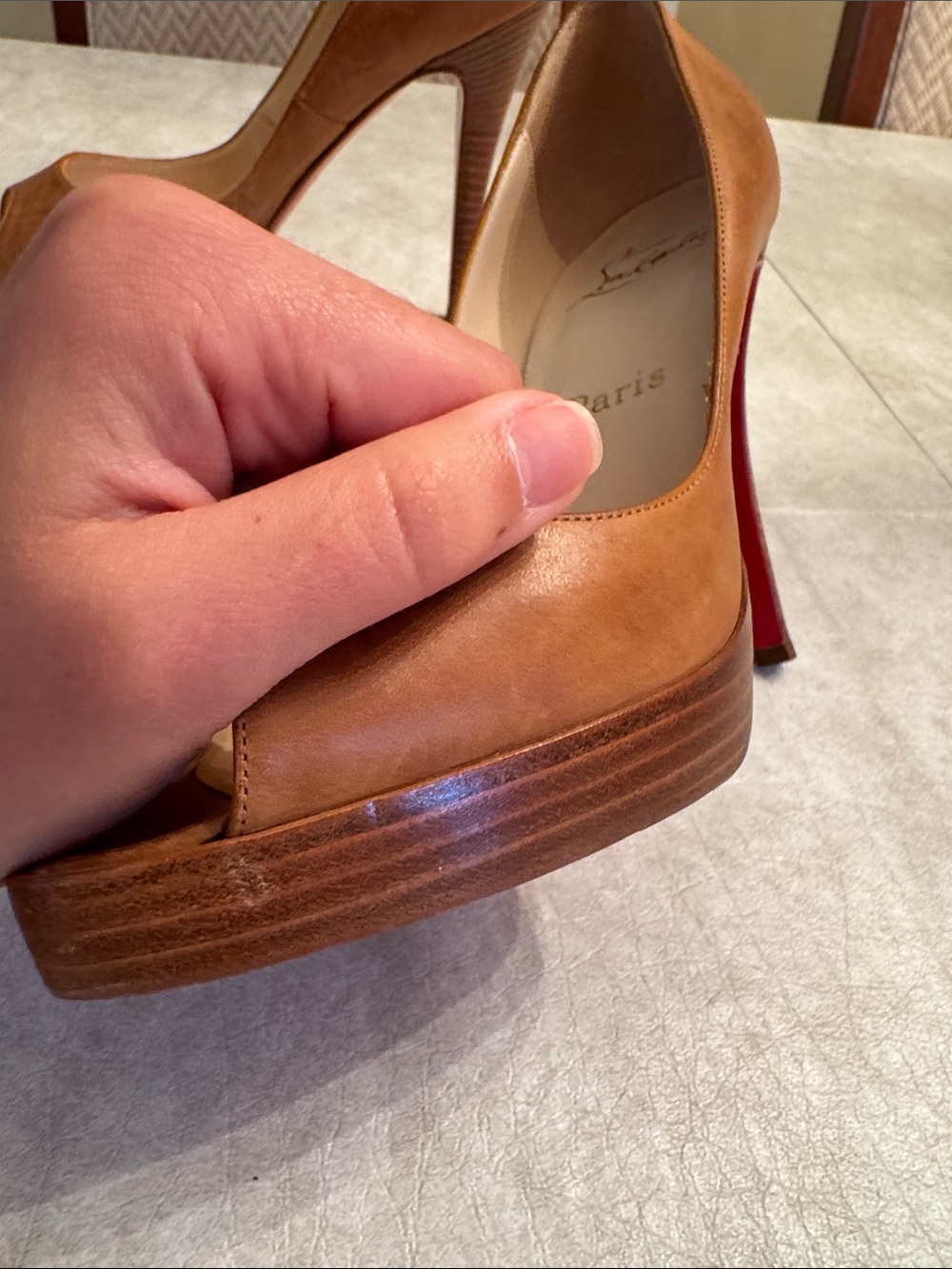 Christian Louboutin Brown Platform Pump - Picture 4 of 9